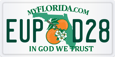 FL license plate EUPD28