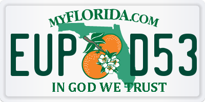 FL license plate EUPD53