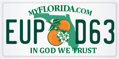 FL license plate EUPD63