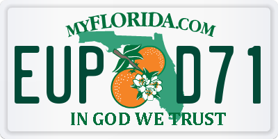 FL license plate EUPD71