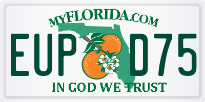FL license plate EUPD75