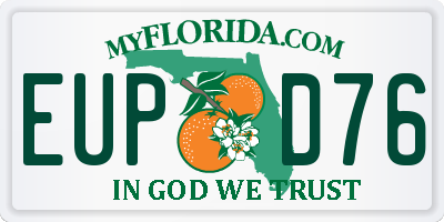 FL license plate EUPD76
