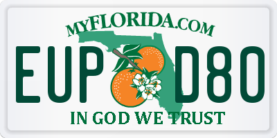 FL license plate EUPD80