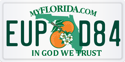FL license plate EUPD84