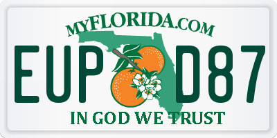 FL license plate EUPD87