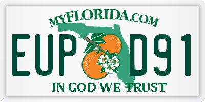 FL license plate EUPD91