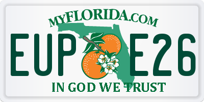 FL license plate EUPE26