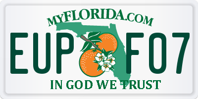 FL license plate EUPF07