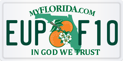 FL license plate EUPF10