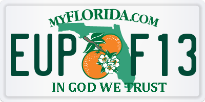 FL license plate EUPF13