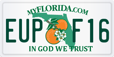 FL license plate EUPF16