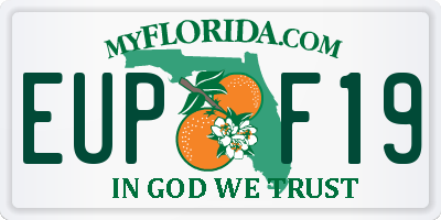 FL license plate EUPF19