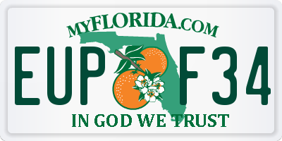 FL license plate EUPF34
