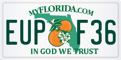 FL license plate EUPF36