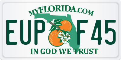 FL license plate EUPF45
