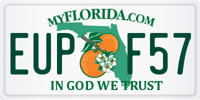 FL license plate EUPF57