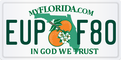 FL license plate EUPF80