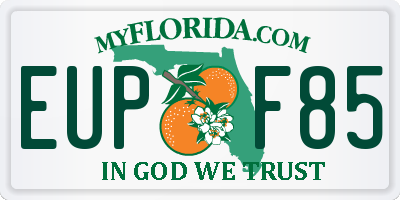 FL license plate EUPF85