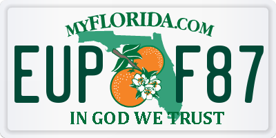 FL license plate EUPF87