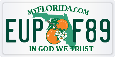 FL license plate EUPF89