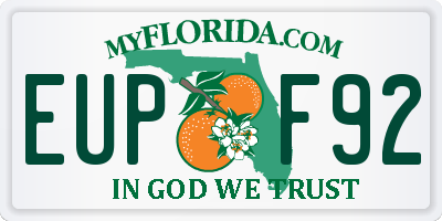 FL license plate EUPF92