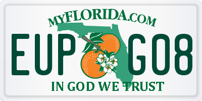 FL license plate EUPG08