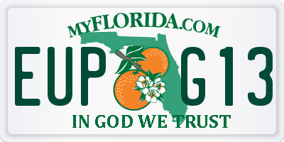 FL license plate EUPG13