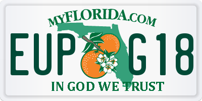 FL license plate EUPG18