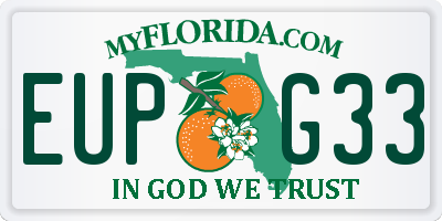 FL license plate EUPG33