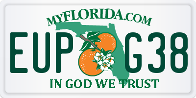 FL license plate EUPG38