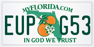 FL license plate EUPG53