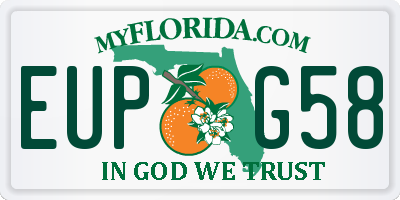 FL license plate EUPG58
