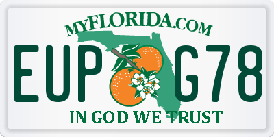 FL license plate EUPG78