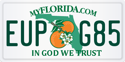 FL license plate EUPG85