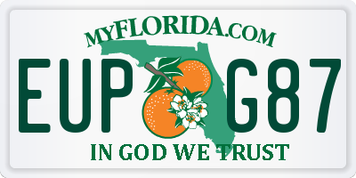 FL license plate EUPG87