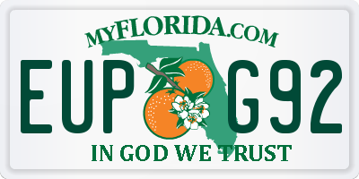 FL license plate EUPG92