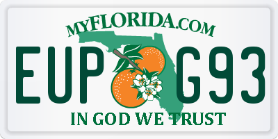FL license plate EUPG93
