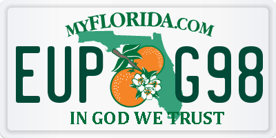 FL license plate EUPG98