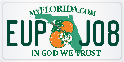 FL license plate EUPJ08