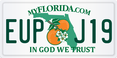 FL license plate EUPJ19
