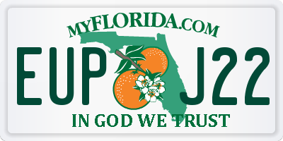FL license plate EUPJ22