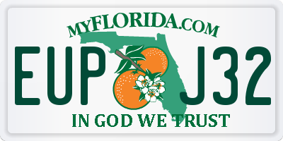 FL license plate EUPJ32