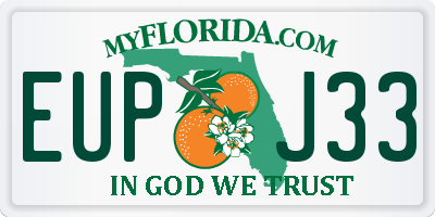 FL license plate EUPJ33
