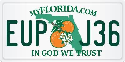 FL license plate EUPJ36