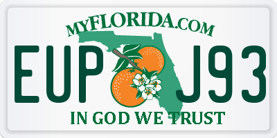 FL license plate EUPJ93
