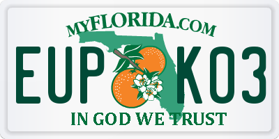 FL license plate EUPK03