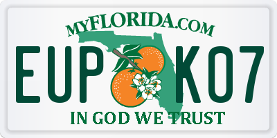FL license plate EUPK07