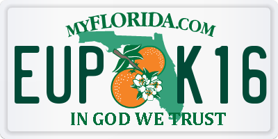 FL license plate EUPK16