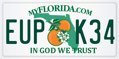 FL license plate EUPK34