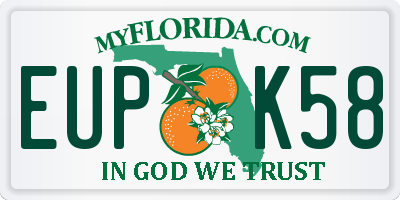 FL license plate EUPK58
